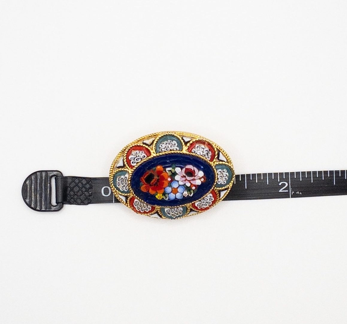 Beautiful Floral Italian Micro Mosaic Brooch